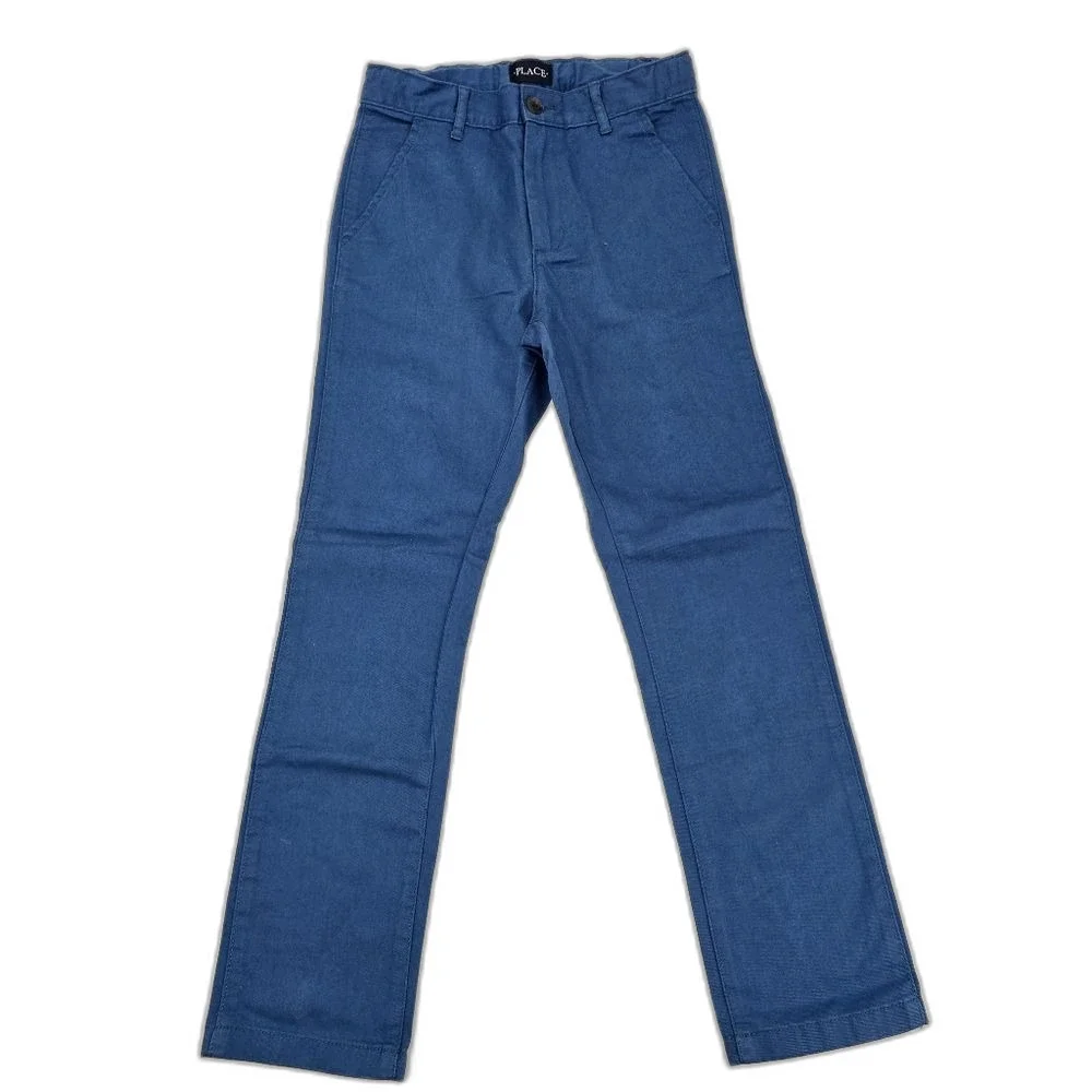 Childrens Place Boys Blue Straight-Leg Chino Pants Size 10